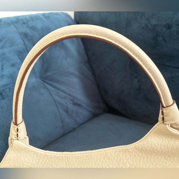 Kate Spade Berkshire Road Stevie Satchel White Pebbled Leather Tassles Boho EUC - Picture 15 of 16